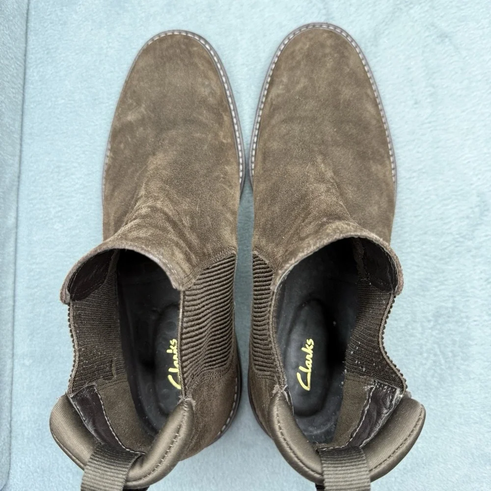 Clarks Clarkdale Hall Chelsea Boots Men's 9.5 M Brown Suede Ankle Boots